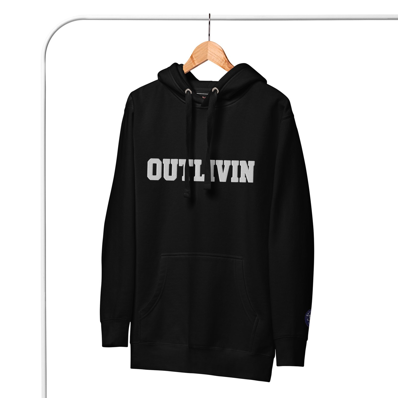 Outlivin Unisex Hoodie Black - Image 4
