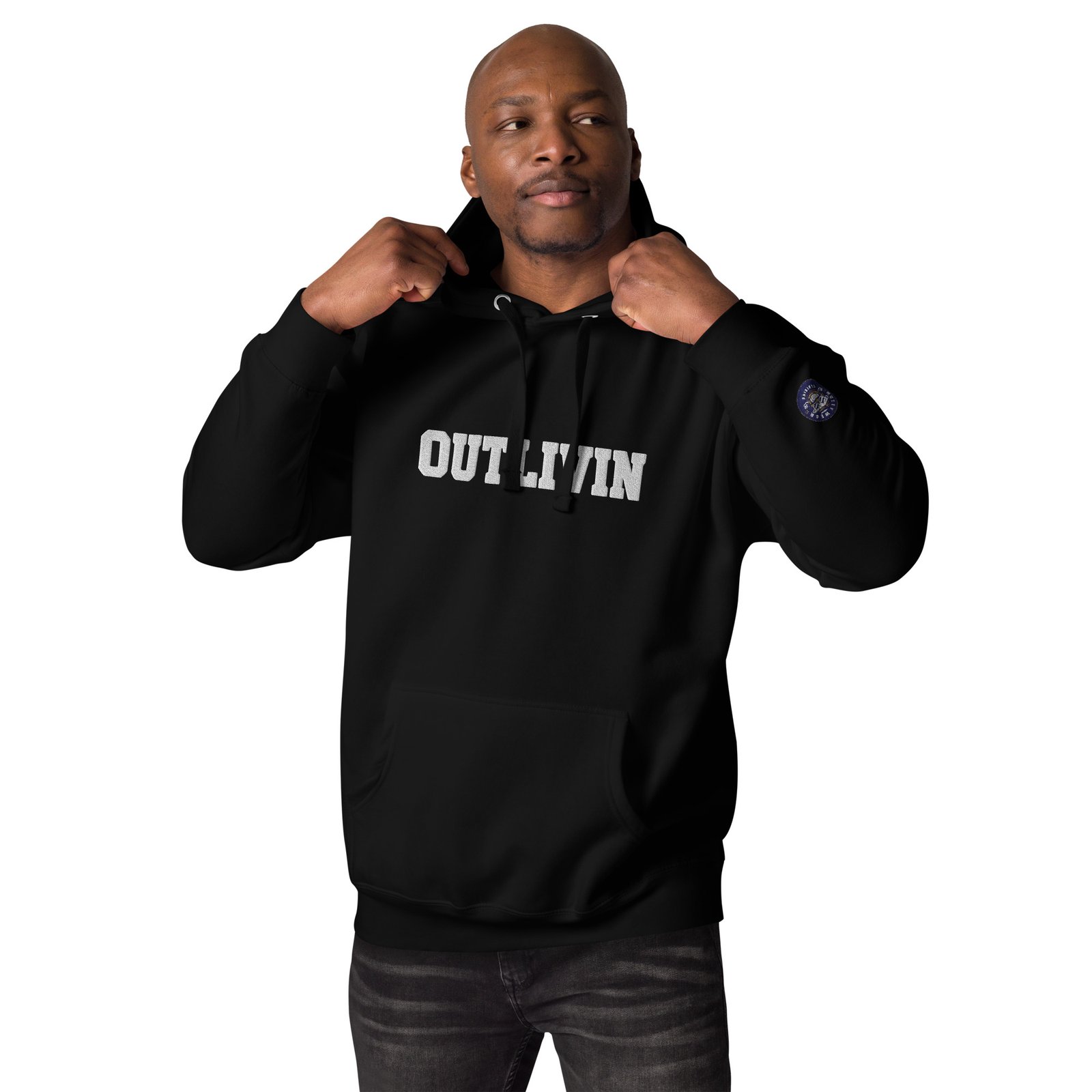 Outlivin Unisex Hoodie Black - Image 6