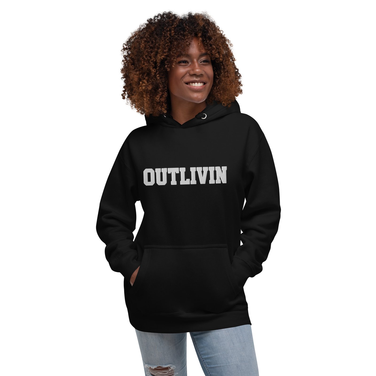 Outlivin Unisex Hoodie Black - Image 10