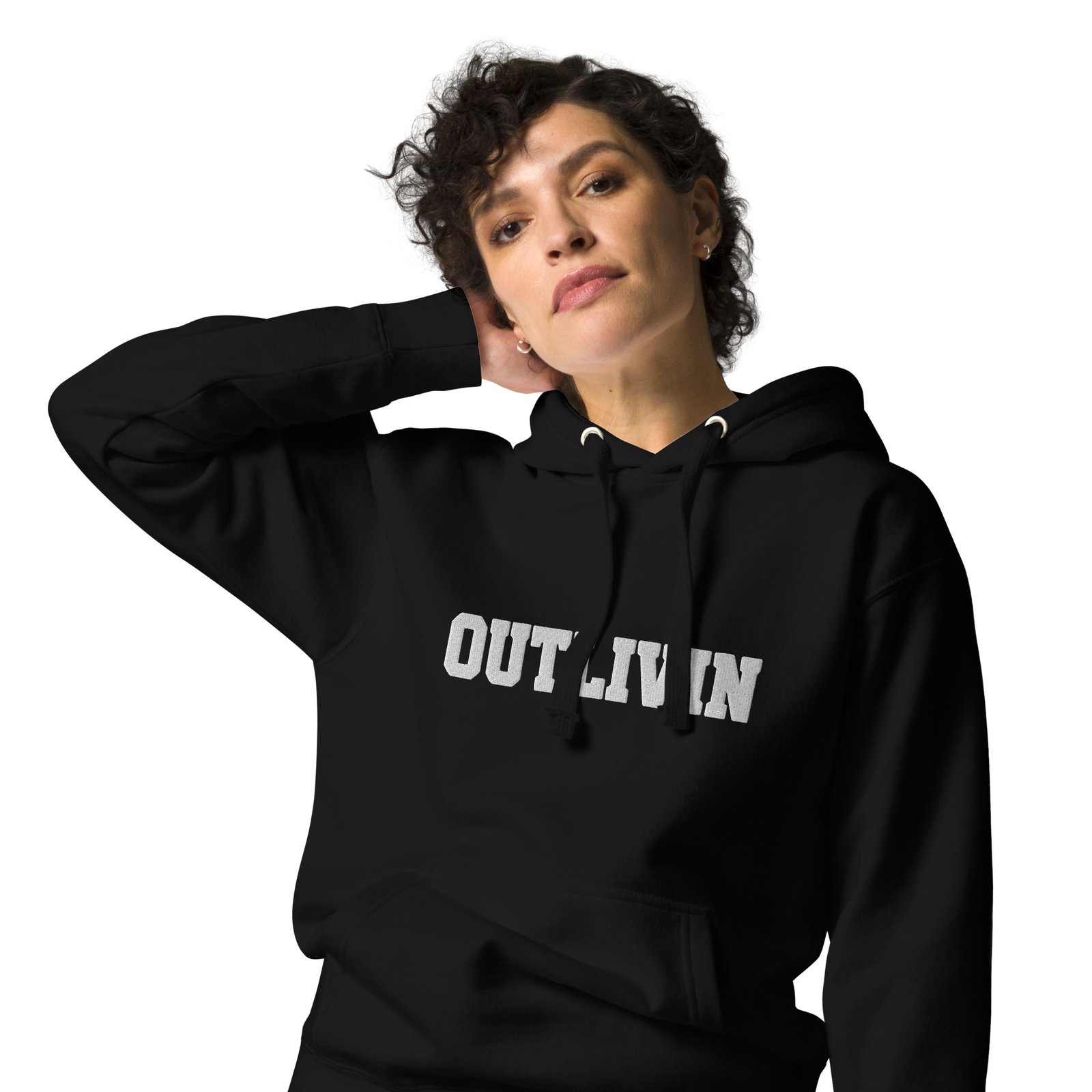Outlivin Unisex Hoodie Black - Image 5