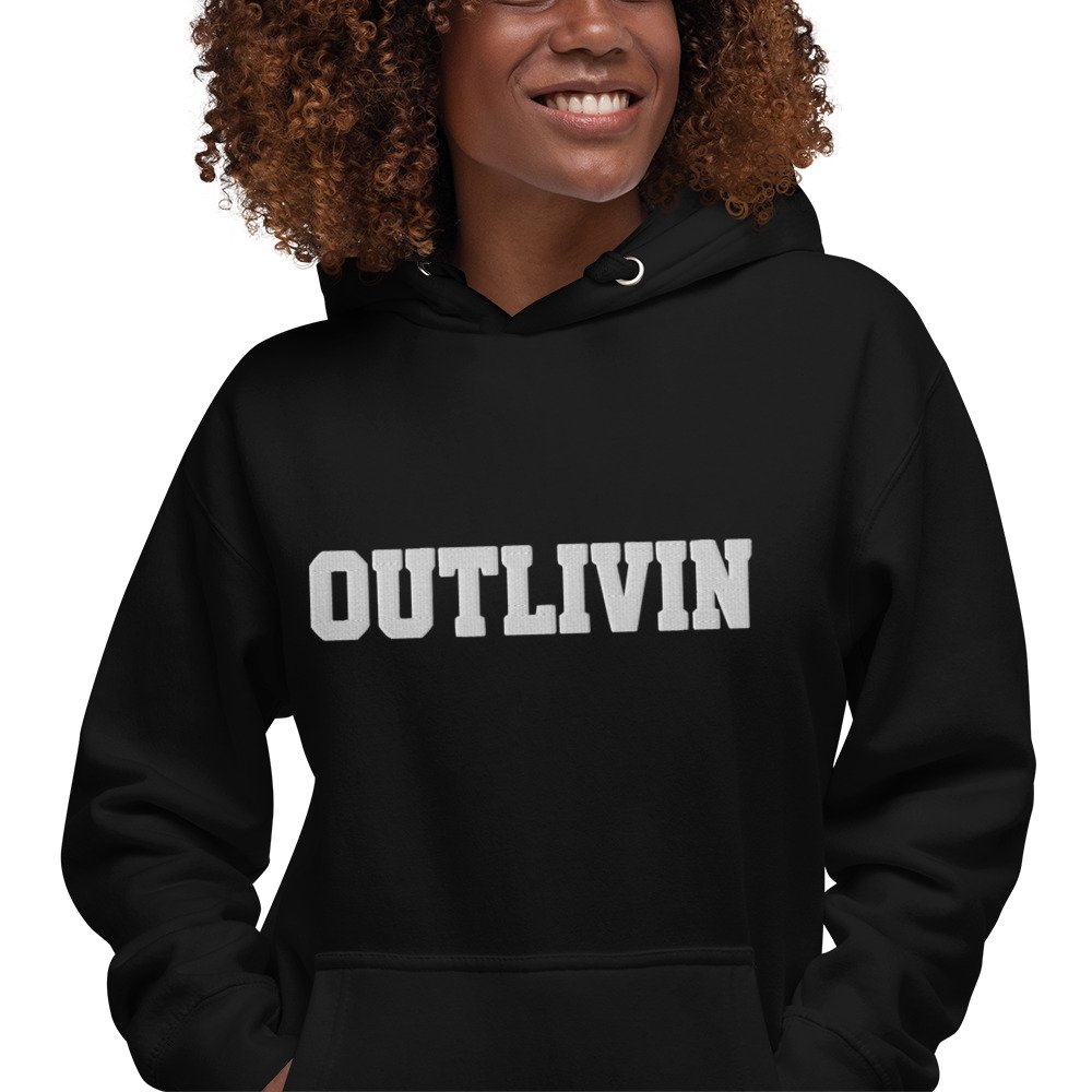 Outlivin Unisex Hoodie Black - Image 9