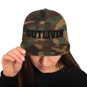OUTLIVIN 3D Puff Snapback - Green Camo / Black Lettering
