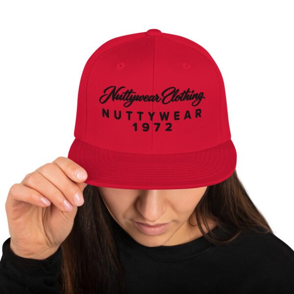 Nuttywear Clothing 1972 Snapback - Black Lettering - Red
