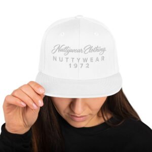 Nuttywear Clothing 1972 Snapback - White on White