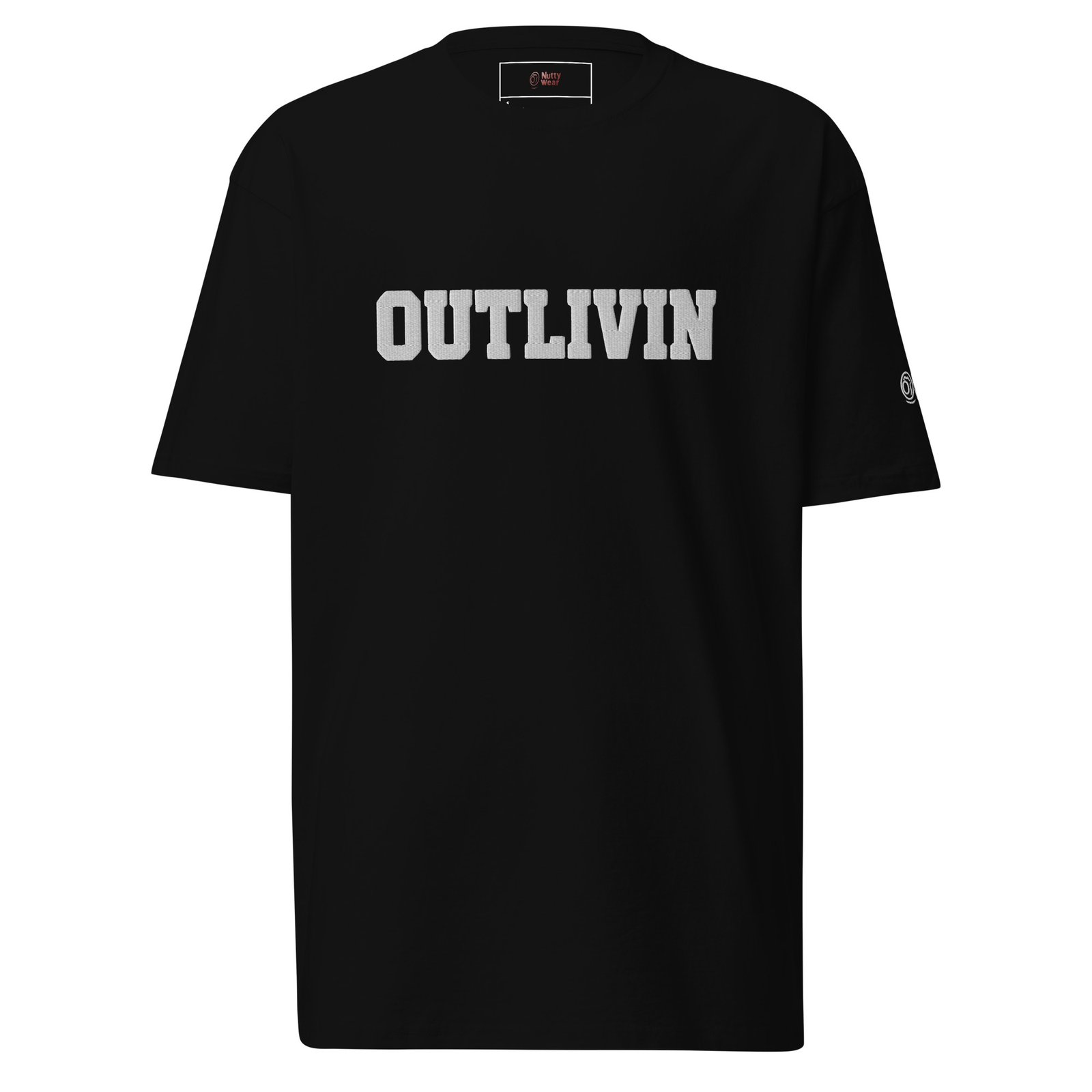 OUTLIVIN Embroidered Heavyweight T-Shirt - White Lettering