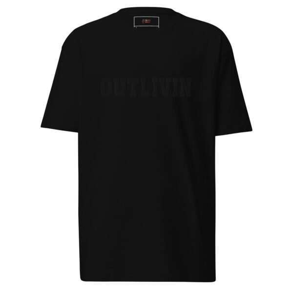 OUTLIVIN Embroidered Heavyweight T-Shirt - Black on Black