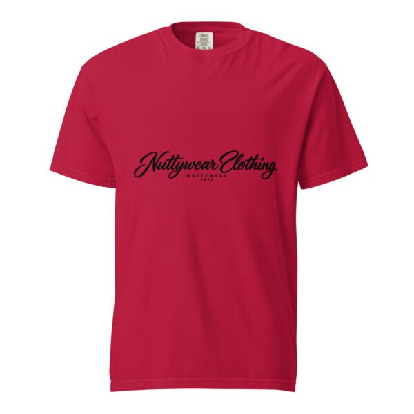 Nuttywear Clothing 1972 Printed Heavyweight T-Shirt - Black Lettering - Red, S