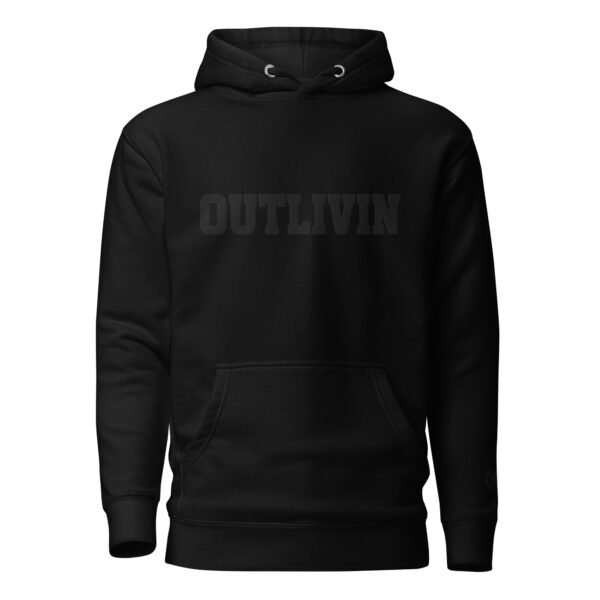 OUTLIVIN Embroidered Hoodie - Black on Black
