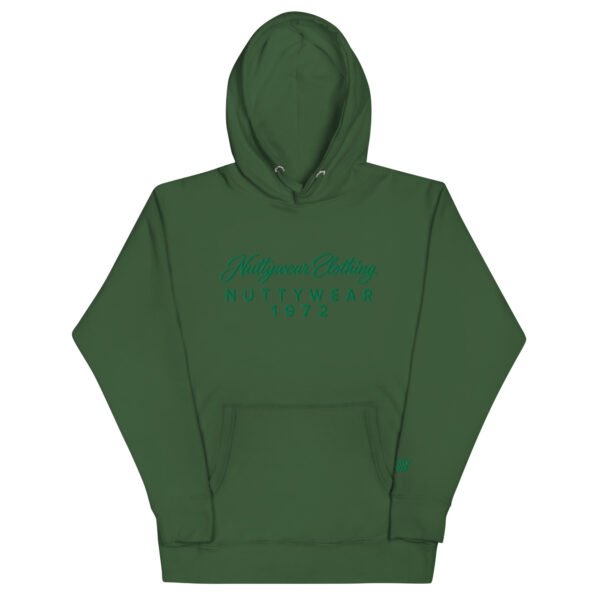 Nuttywear Clothing 1972 Embroidered Hoodie - Green on Green - S